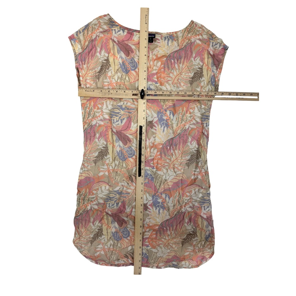 Patagonia Women's June Lake Dress Tropical Floral Pink Orange Tencel XS - Picture 2 of 6